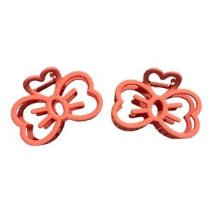 Butterfly-Shaped Coral Pink Hair Clips (Set of 2)